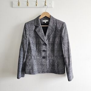 Jones Studio Separates Cotton Linen Gray Textured Blazer – Size 12